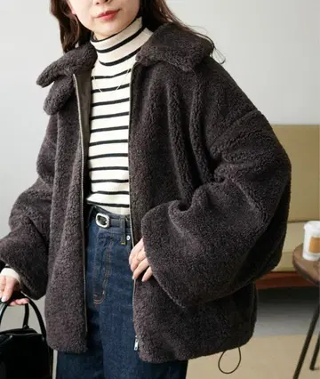 컬리 퍼 스탠드 블루종 discoat