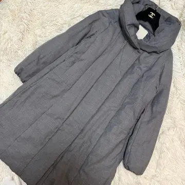 자유구 여배우 옷깃 트윌 롱 다운 코트 숄카라 46 빅 사이즈