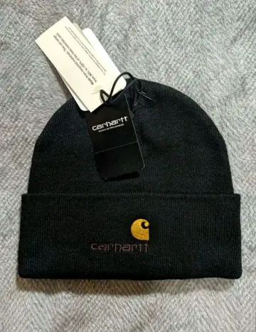 칼하트 니트캡 아메리칸 스크립트 비니 블랙