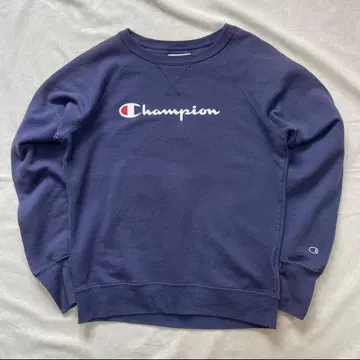 챔피온 앞 로고 맨투맨 트레이닝복 네이비 래글런 작은 사이즈