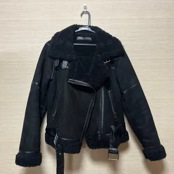 ZARA 페이크 무스탕 라이더 자켓