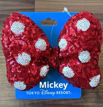 [ 새상품 ] 디즈니 머리끈 미니 리본 스팽글 레드