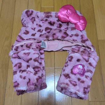 헬로키티 핑크 레오파드 무늬 팬캡