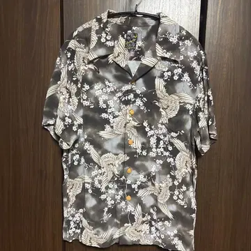 Oniwasoto 오니와소토 알로하 셔츠 크레이프 원단 일본풍 패턴