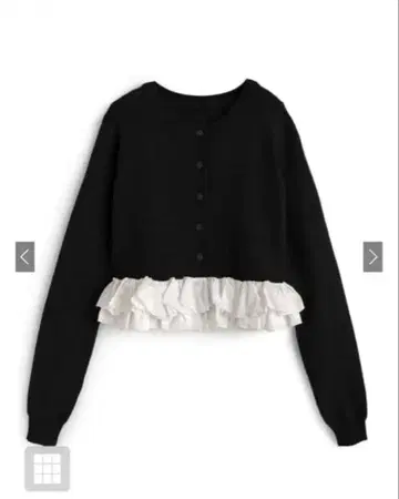 프릴 도킹 니트 가디건