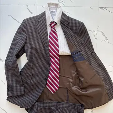 미사용급 Perfect Suit Factory 셋업 체크 브라운