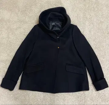 ZARA 블랙 후드 부착 자켓 M