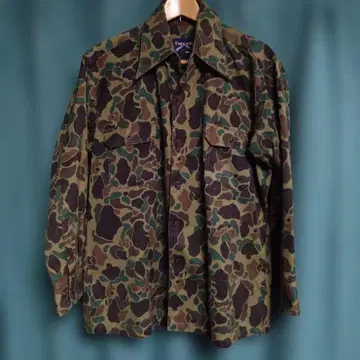 빈티지 밀리터리 카모 패턴 긴팔 셔츠