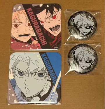 카구라바치 하쿠리 아트 코스터 실버 캔뱃지