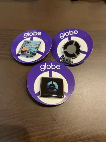 globe 핀 배지 3개 세트