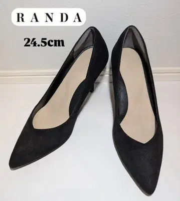 [컨디션 최상] RANDA 란다 스웨이드 펌프스 블랙 24.5cm