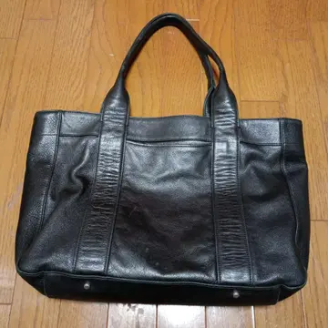 블랙 가죽 토트백 중형