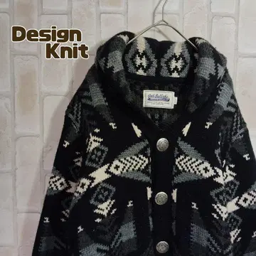 디자인 니트 스웨터 카우친 가디건 블랙 노르딕