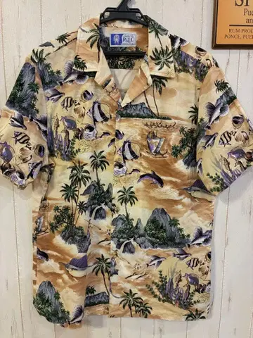 RJC 물고기 패턴 하와이안 셔츠 트로피컬 풍경 바다 생물