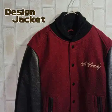 잭 로즈 바시티 자켓 보르도 블랙 가죽