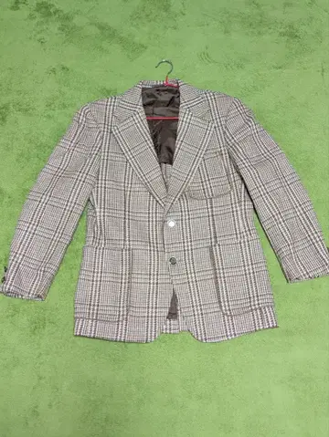 아저씨 코디 체크 무늬 자켓
