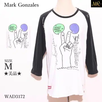 새상품급 마크곤잘레스 상의 티셔츠 7부 소매 프린트 래글런 슬리브