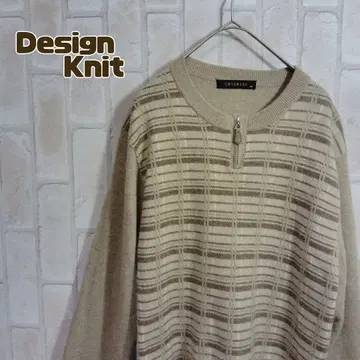 디자인 니트 스웨터 하프 지퍼 캐시미어 베이지 카멜