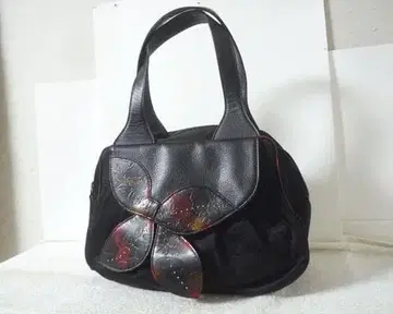 리베르테 나일론 가죽 천연 가죽 블랙 검정 꽃무늬 꽃 로고 핸드백