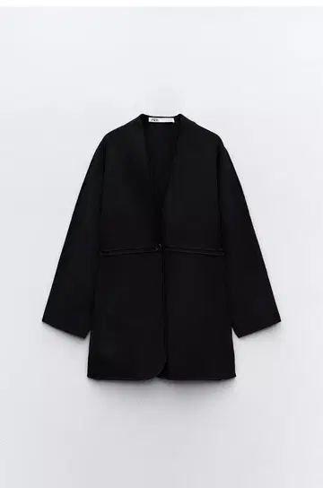 자라 롱 니트 자켓 블랙