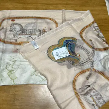 말 패턴 울 실크 스카프 70cmx200cm