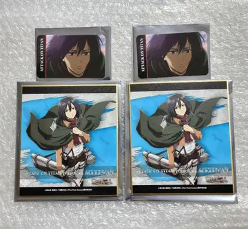 진격의 거인 가라오케의 철인 미카사 색지 비주얼 카드