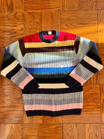 HANG TEN 한텐 빈티지 보더 니트 울 100% 베르베르진