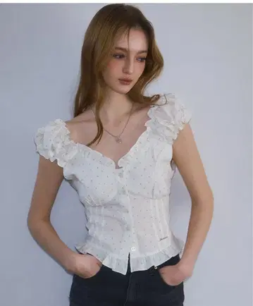 Rose Frantzen 프릴 셔링 민소매