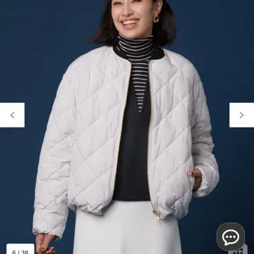 TAION x UNFILO 퀼팅 다운 숏 기장 블루종