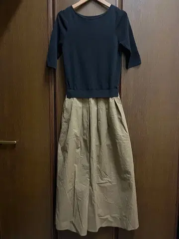 Demi-Luxe beams 블랙 x 베이지 도킹 원피스 새상품급 36