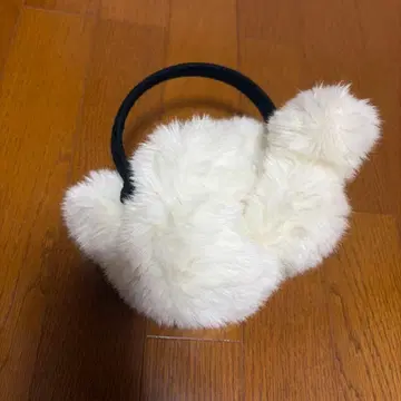 미키 모양 화이트 퍼 머리띠
