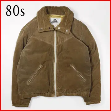 80s 코듀로이 다운 자켓 짧은 기장 일본제 화이트 구스 구제 의류