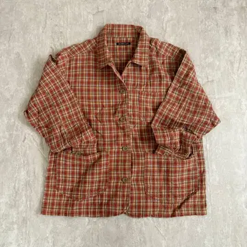 SEA WIND 체크 긴팔 셔츠 자켓 아웃 포켓 Japan