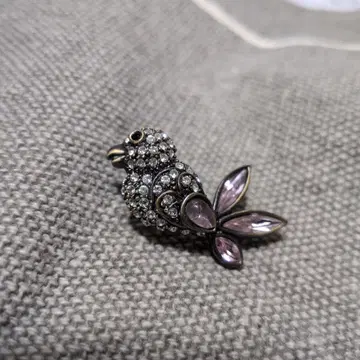 작은 새 크리스탈 브로치 큐빅 빈티지 새