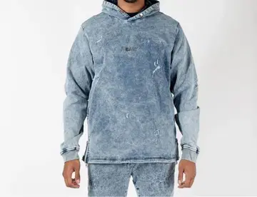 BALR. 데님풍 사이드 지퍼 후드티