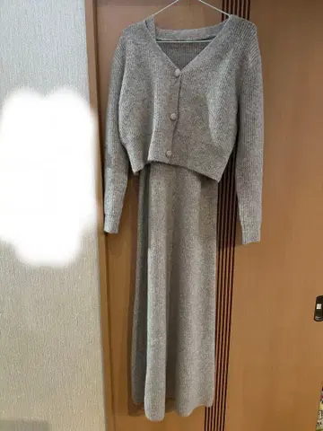 니트 소재 셋업 원피스