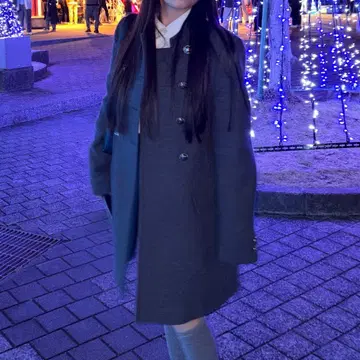 ZARA 그레이 울 피 코트 S