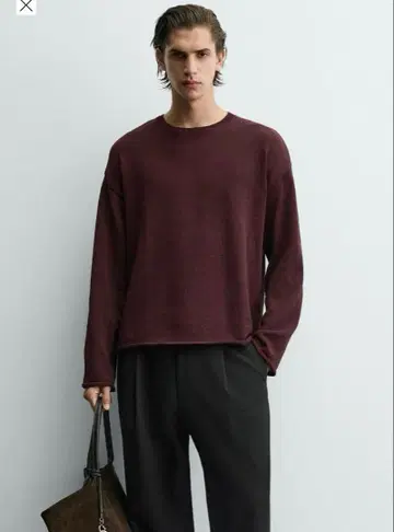 ZARA 버건디 L 사이즈 니트 스웨터