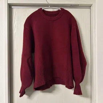 anuans 아뉴앙스 더블 페이스 크루넥 니트 풀오버 레드