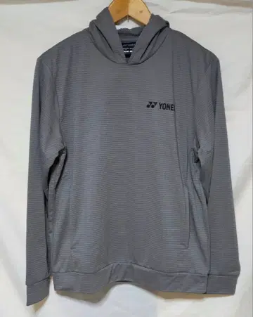 YONEX 라이트 그레이 블록 패턴 후드티