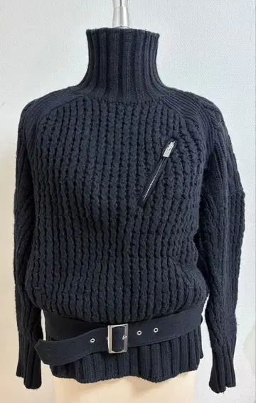 sacai 멜톤 x 로우 게이지 하이브리드 니트