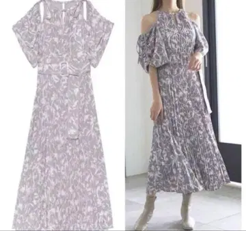 snidel 2way 슬리브 프린트 원피스