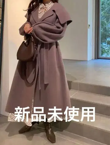 SNIDEL 새상품 빅 카라 리버 울 코트 카라 부착 코트