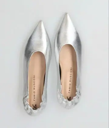 파비오 루스코니 실버 스틸레토 플랫슈즈