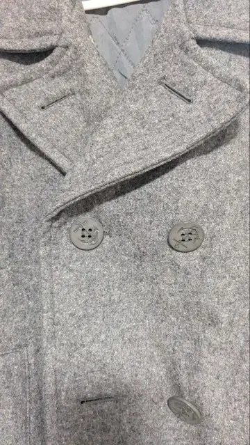 로맨틱 모카 그레이 더블 브레스트 울 코트