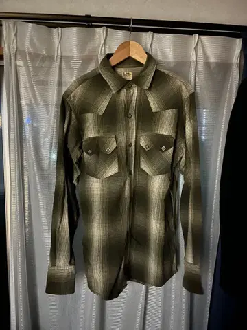 70s 복각 LEE 웨스턴 셔츠 플란넬 셔츠 옴브레 체크