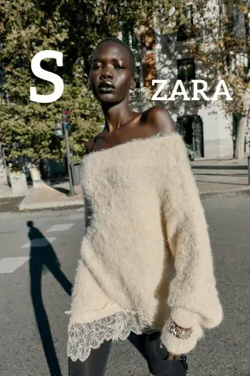 ZARA 레이스 콤비 니트 스웨터 S 사이즈