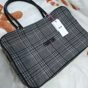 FURFUR 그레이 계열 체크 토트백