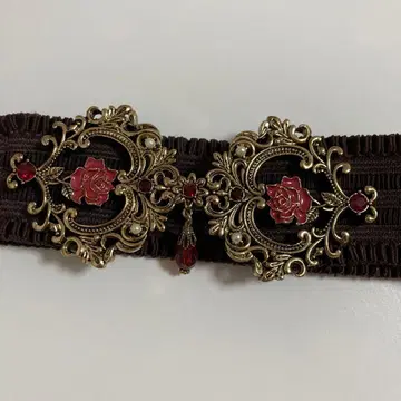 물방울 장식 클래시컬 밴딩 벨트 (빨간색) [ axes femme ]