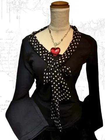 y2k 위시코어 도트 리본 피치 T 페어리 그런지 NANA 달콤한 코케트